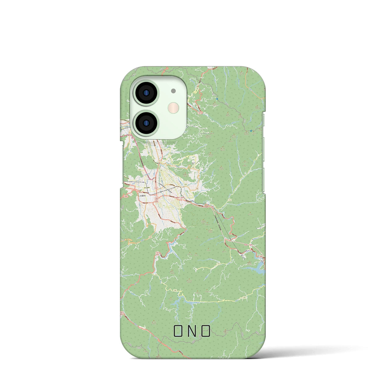 【大野(福井県)】地図柄iPhoneケース(バックカバータイプ)