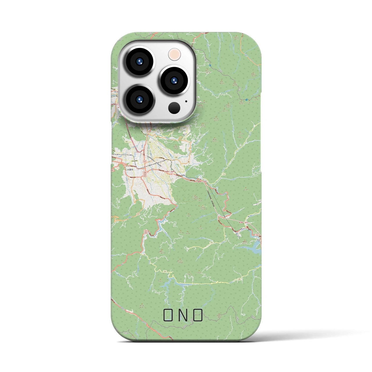 【大野(福井県)】地図柄iPhoneケース(バックカバータイプ)