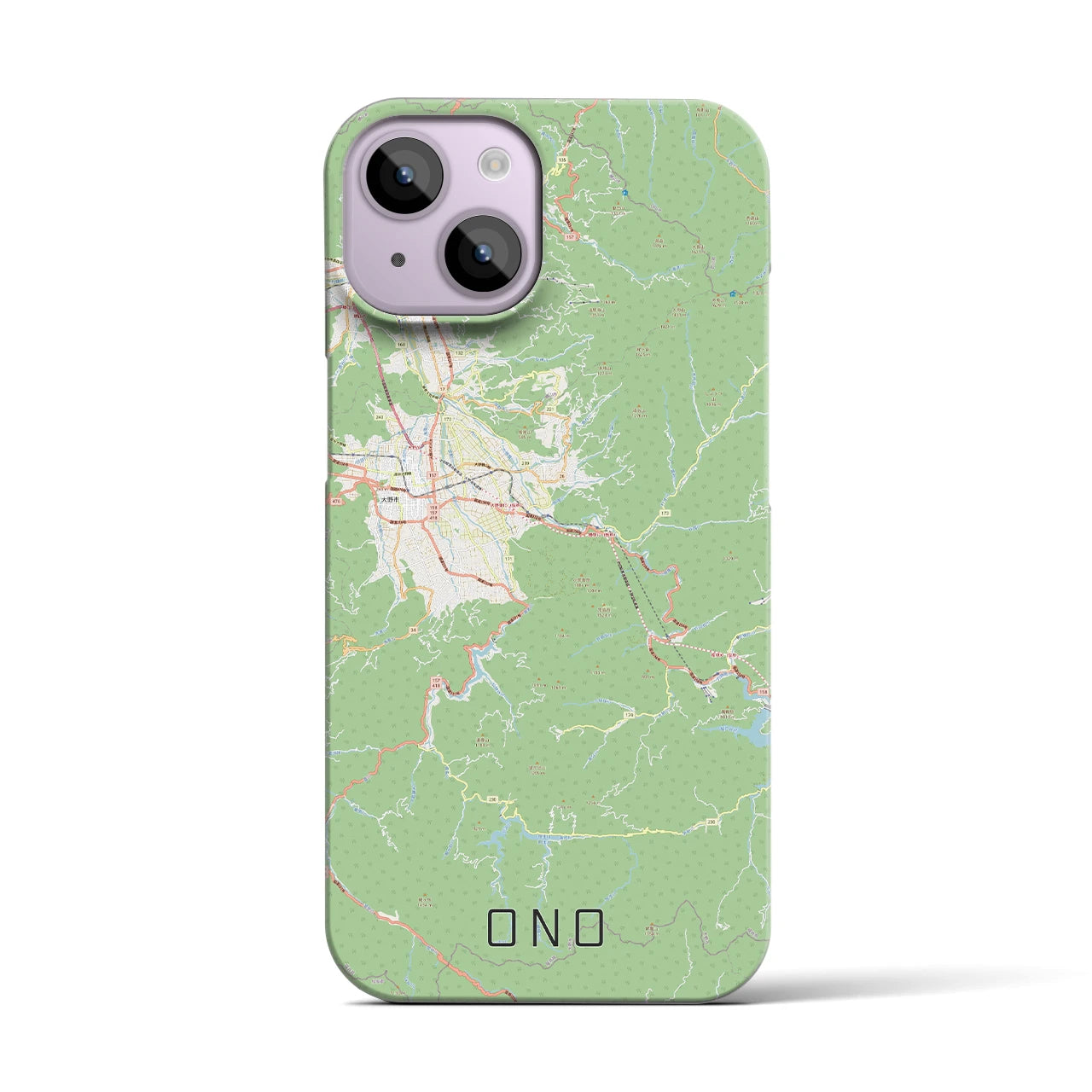 【大野(福井県)】地図柄iPhoneケース(バックカバータイプ)