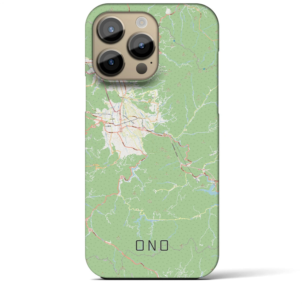 【大野(福井県)】地図柄iPhoneケース(バックカバータイプ)