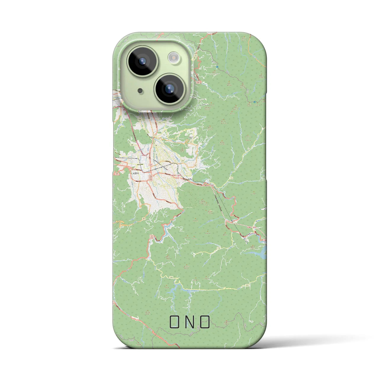 【大野(福井県)】地図柄iPhoneケース(バックカバータイプ)