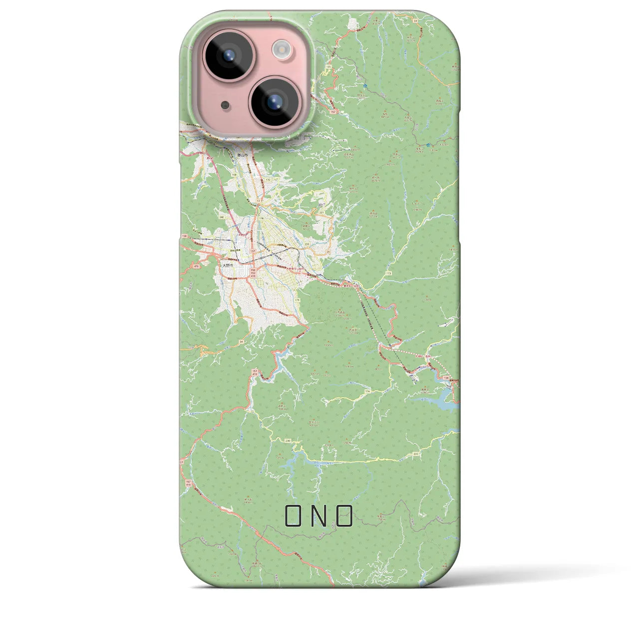 【大野(福井県)】地図柄iPhoneケース(バックカバータイプ)