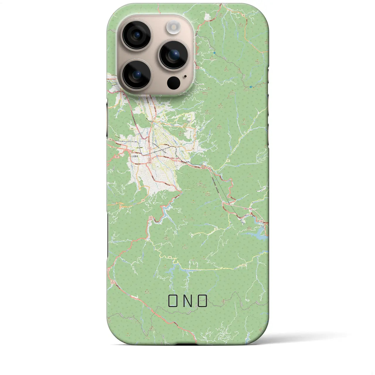 【大野(福井県)】地図柄iPhoneケース(バックカバータイプ)