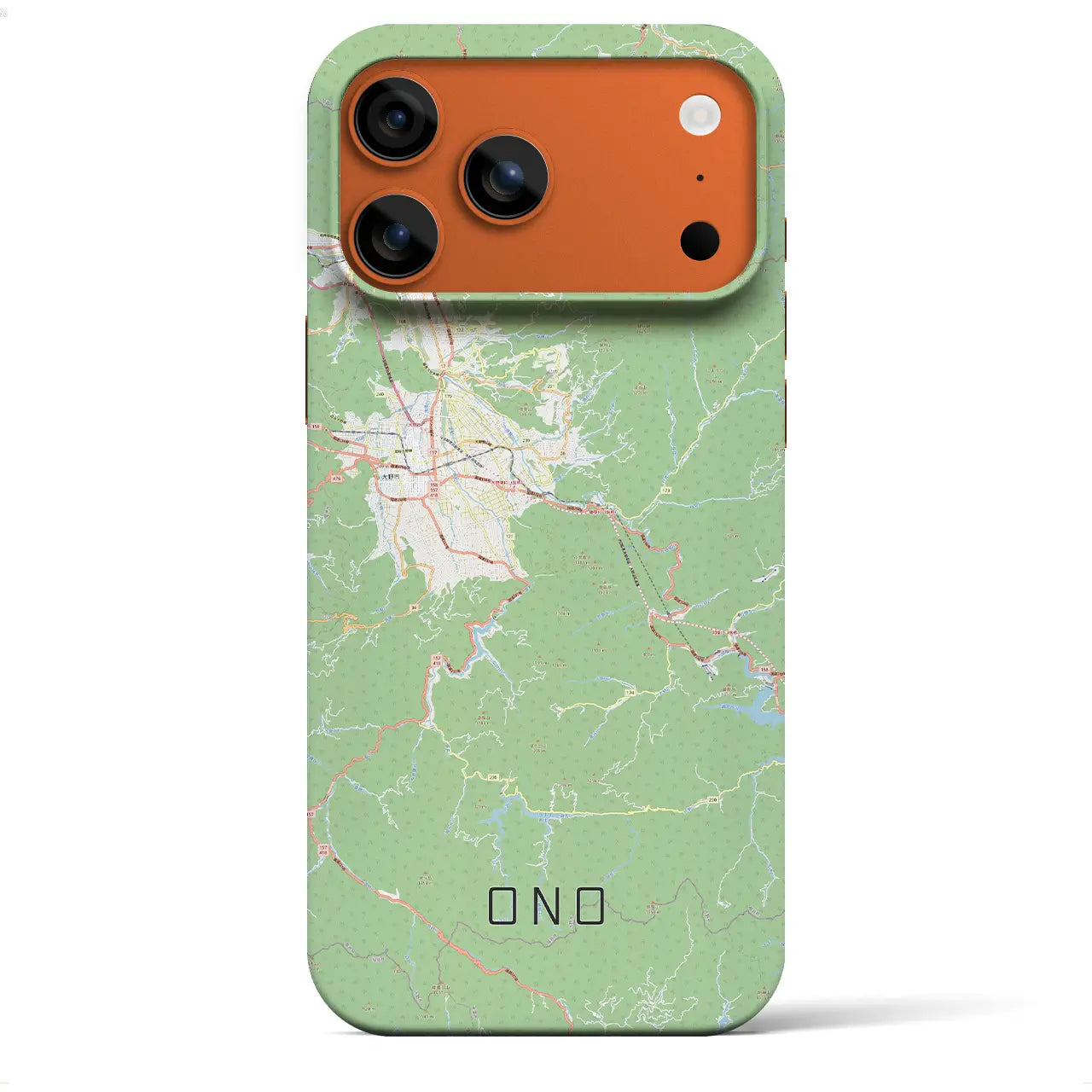 【大野(福井県)】地図柄iPhoneケース(バックカバータイプ)