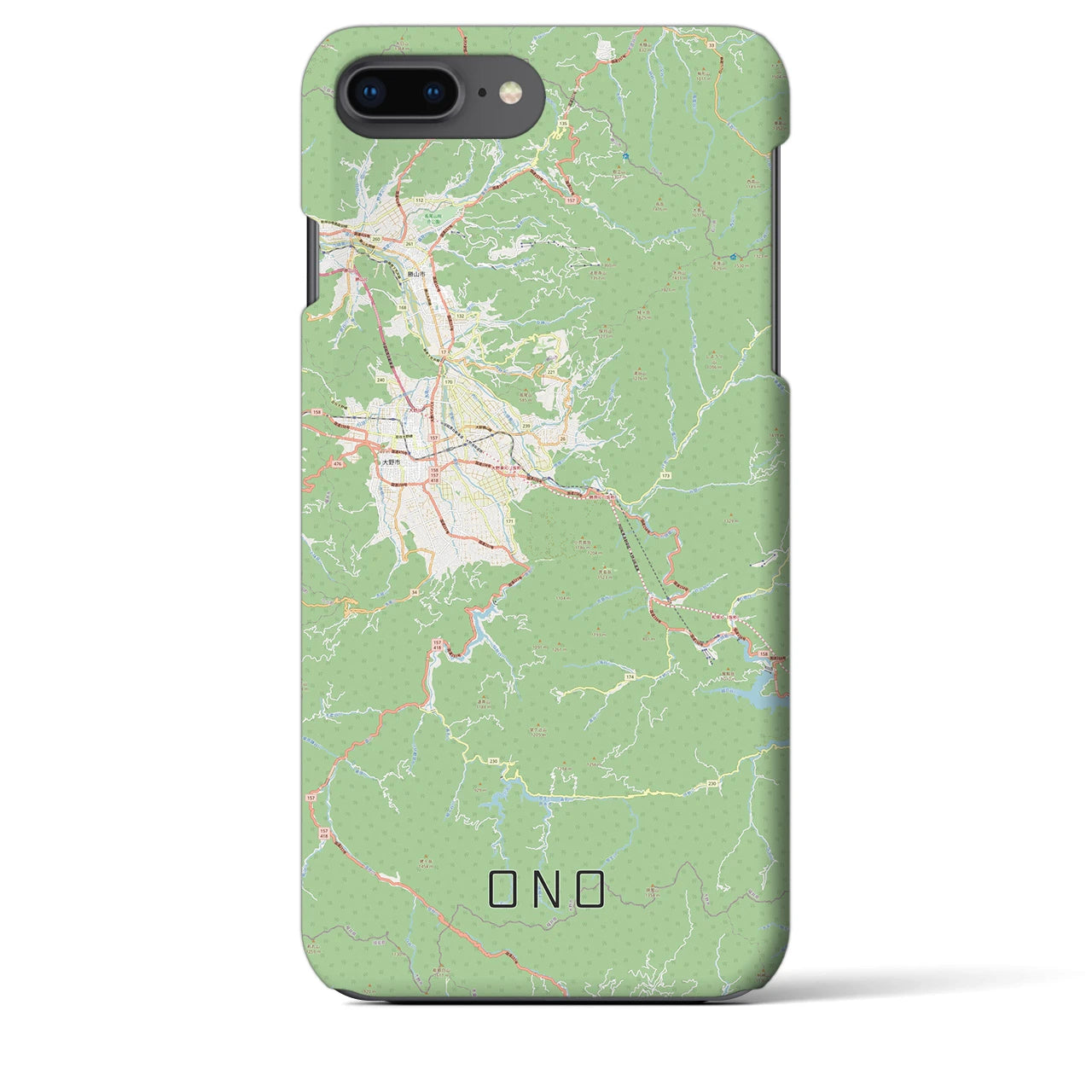 【大野(福井県)】地図柄iPhoneケース(バックカバータイプ)