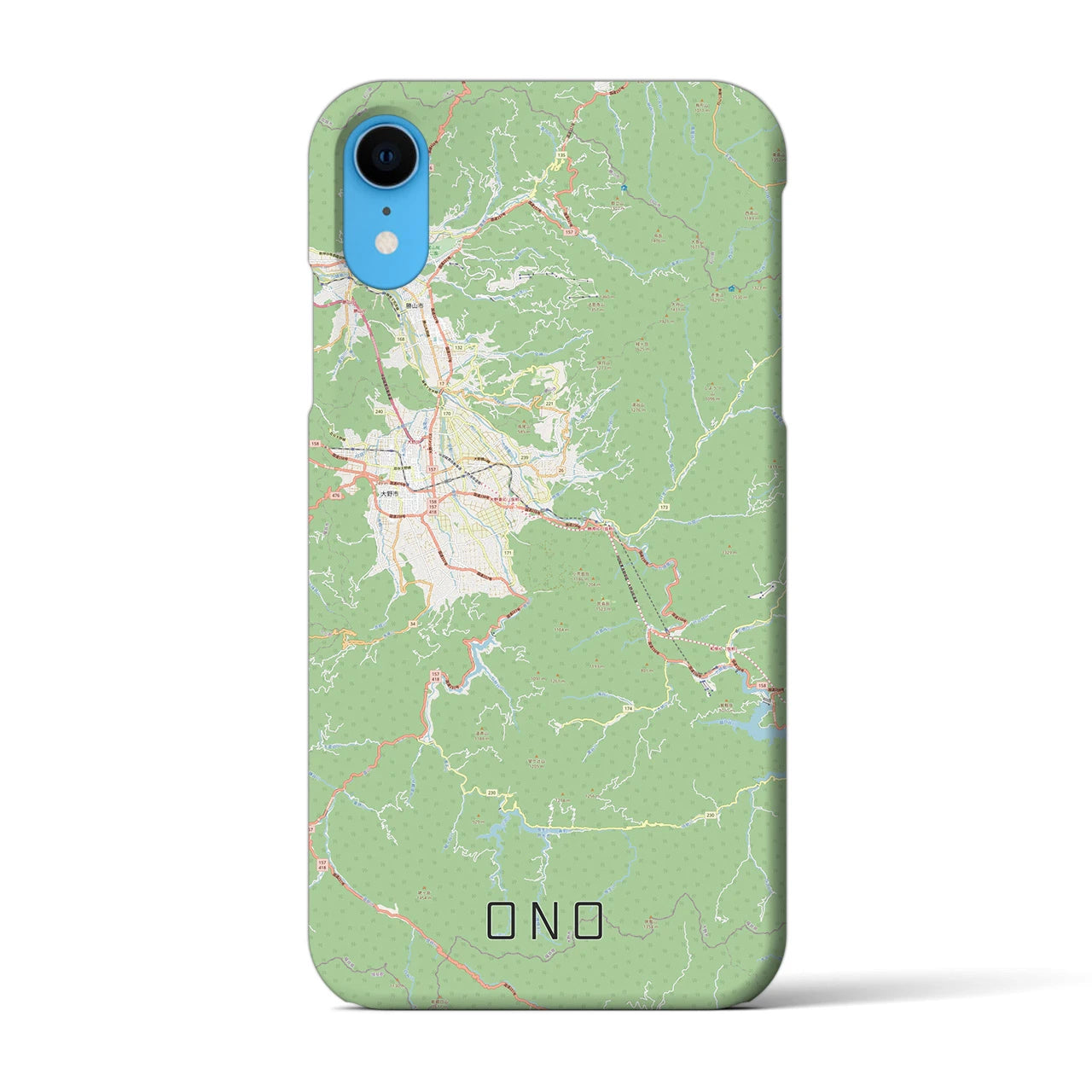 【大野(福井県)】地図柄iPhoneケース(バックカバータイプ)