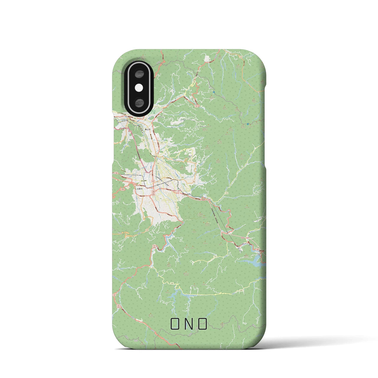 【大野(福井県)】地図柄iPhoneケース(バックカバータイプ)