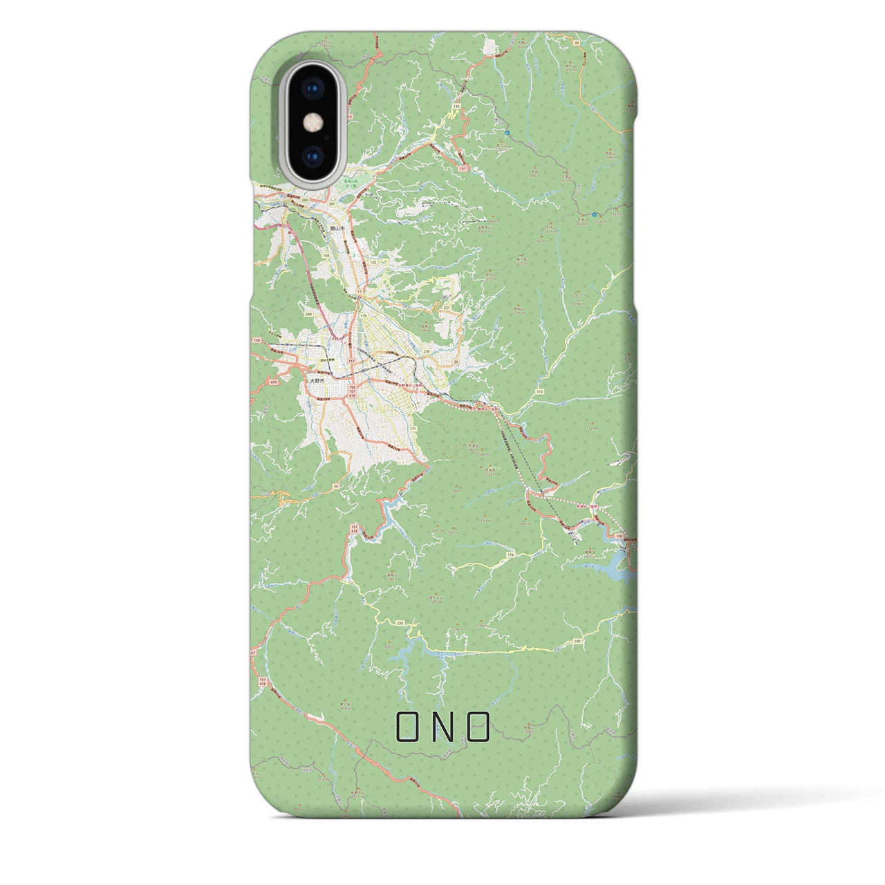 【大野(福井県)】地図柄iPhoneケース(バックカバータイプ)