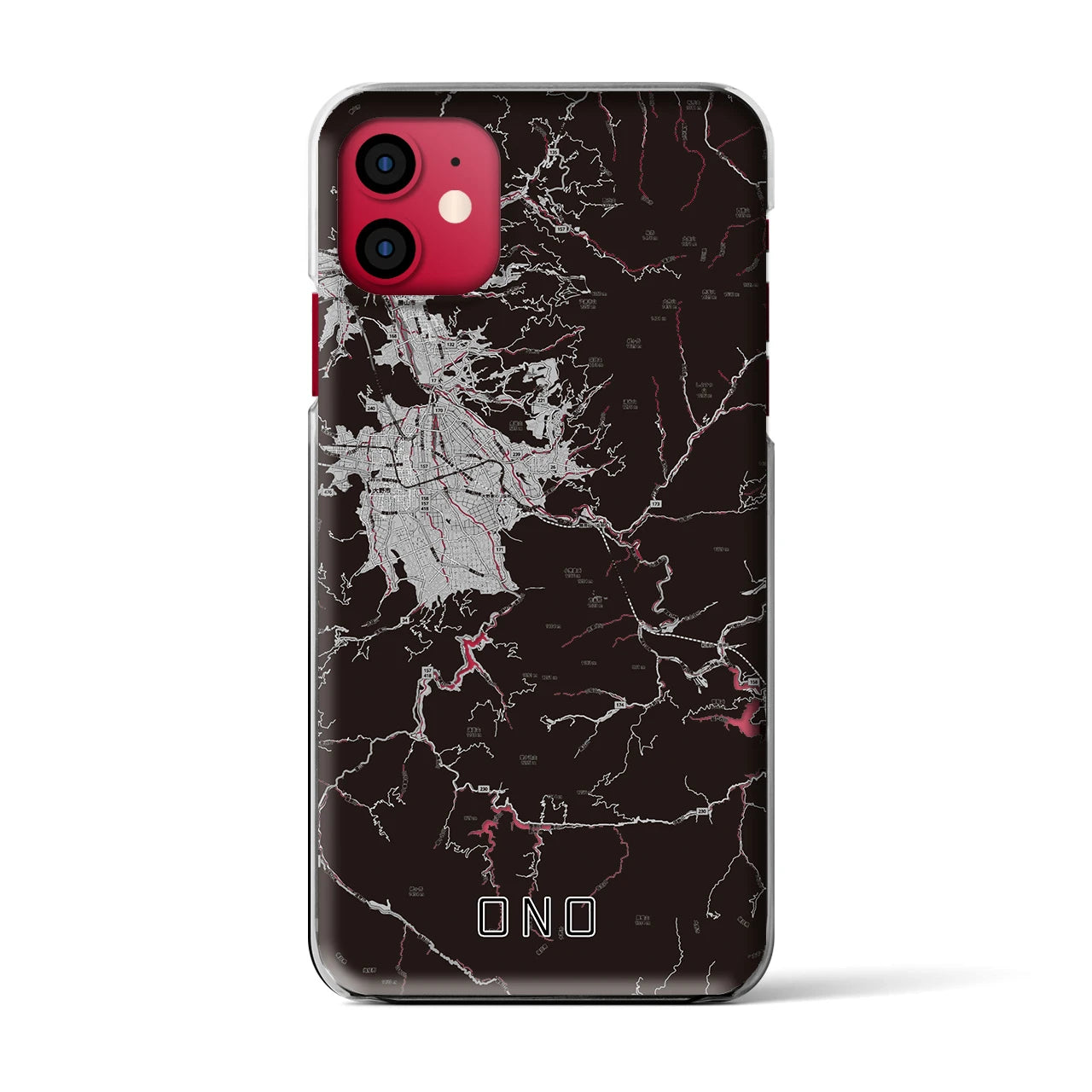 【大野(福井県)】地図柄iPhoneケース(クリアタイプ)