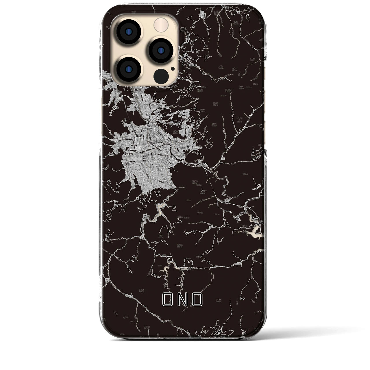 【大野(福井県)】地図柄iPhoneケース(クリアタイプ)