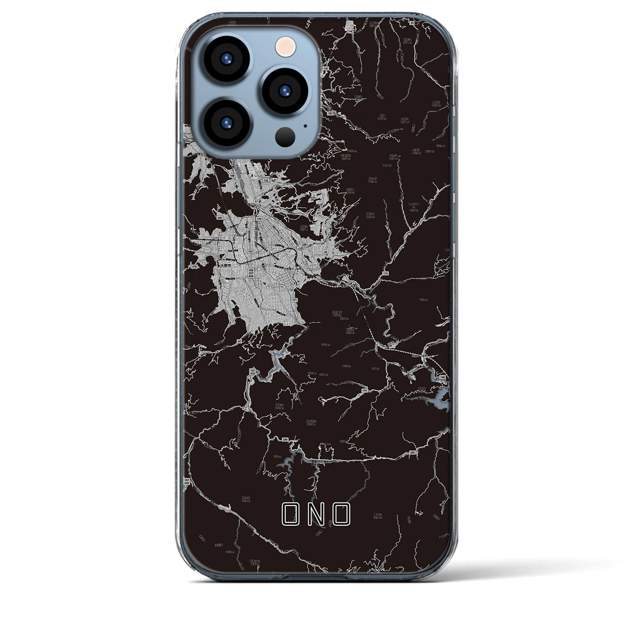 【大野(福井県)】地図柄iPhoneケース(クリアタイプ)