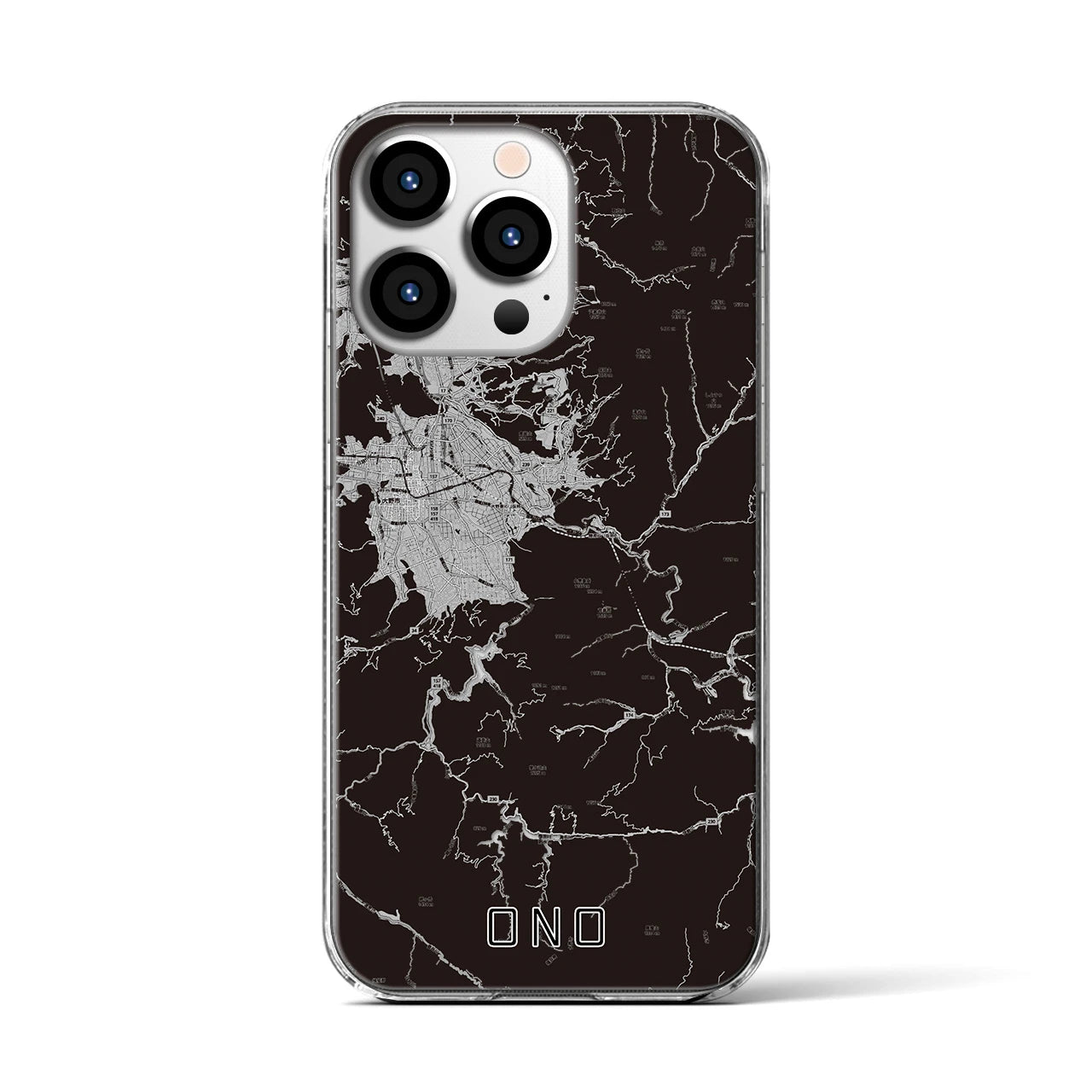 【大野(福井県)】地図柄iPhoneケース(クリアタイプ)