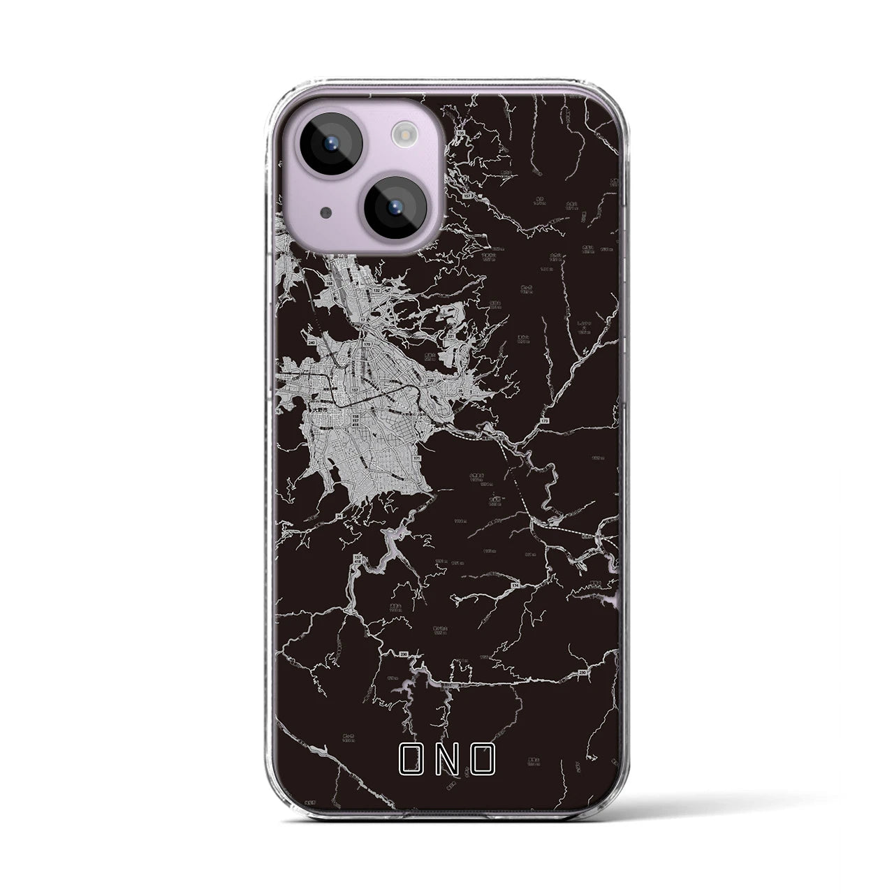 【大野(福井県)】地図柄iPhoneケース(クリアタイプ)