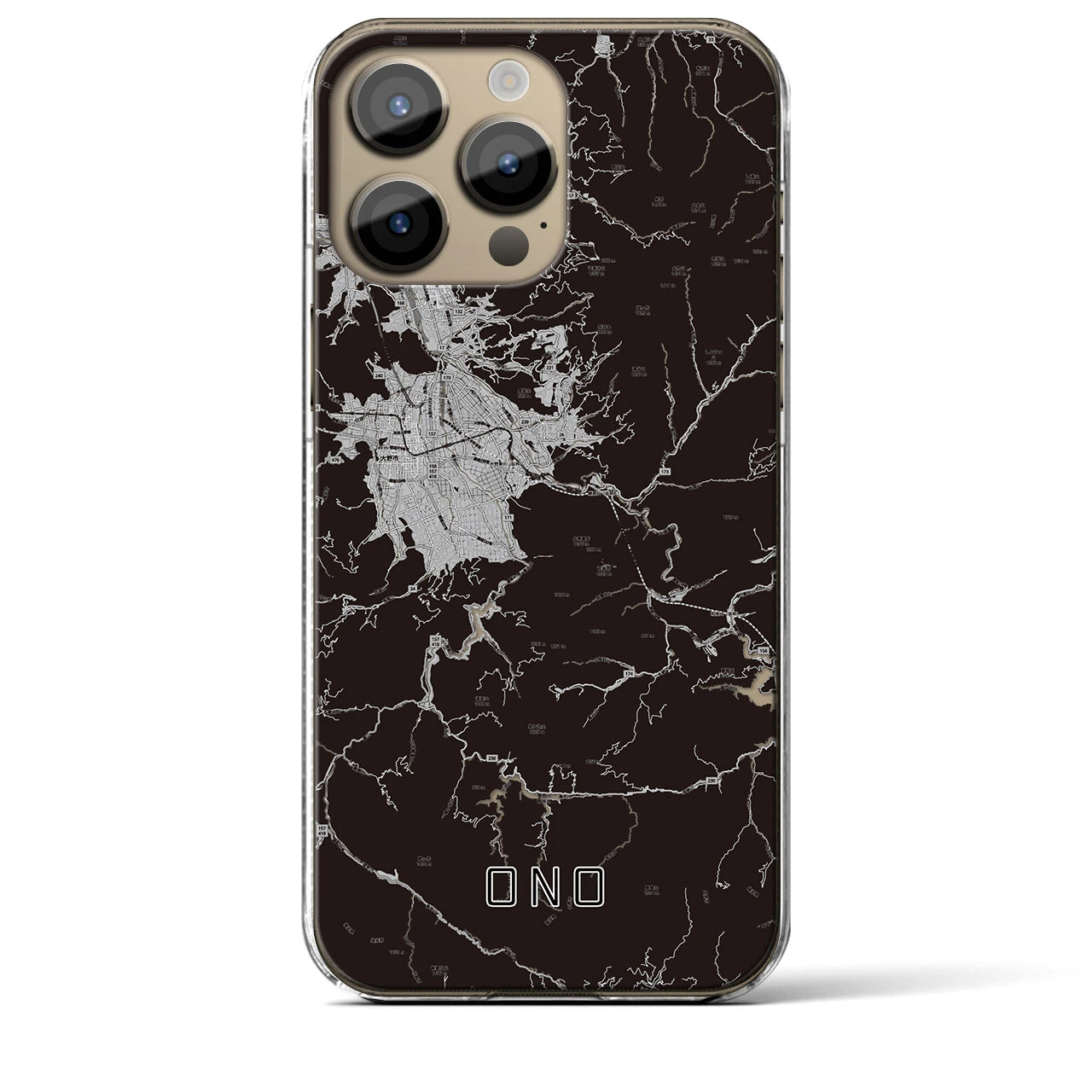 【大野(福井県)】地図柄iPhoneケース(クリアタイプ)