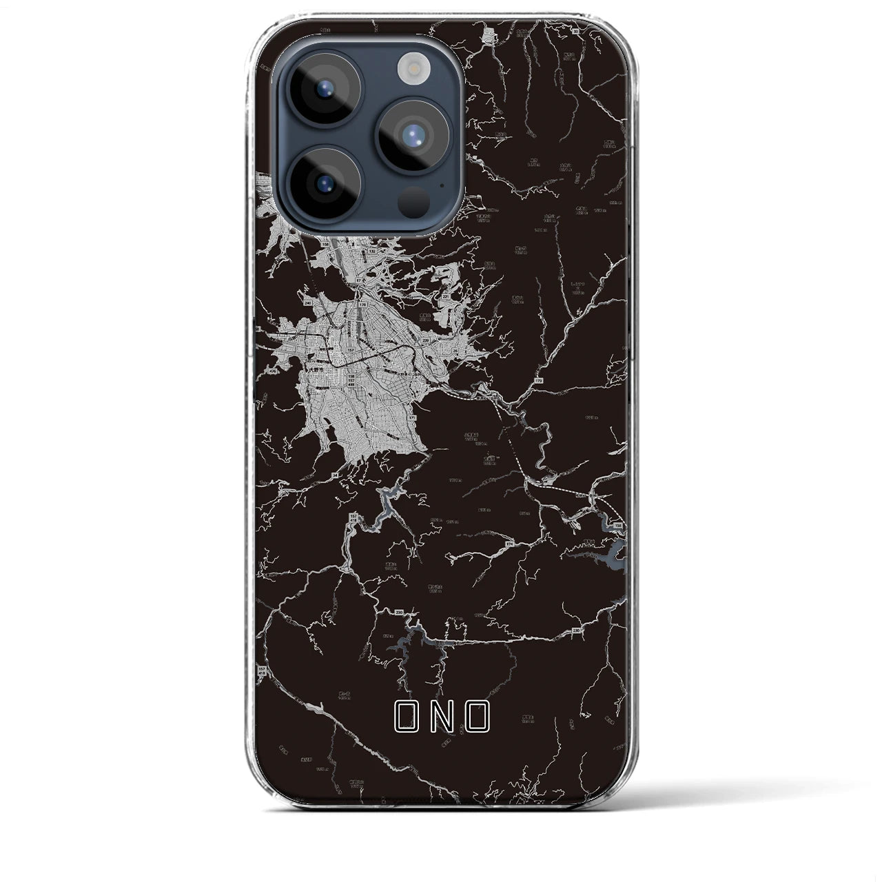 【大野(福井県)】地図柄iPhoneケース(クリアタイプ)