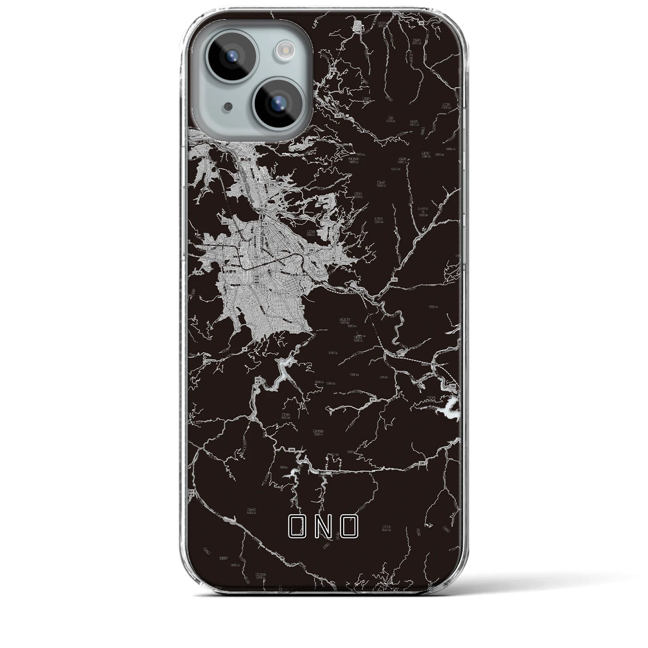 【大野(福井県)】地図柄iPhoneケース(クリアタイプ)