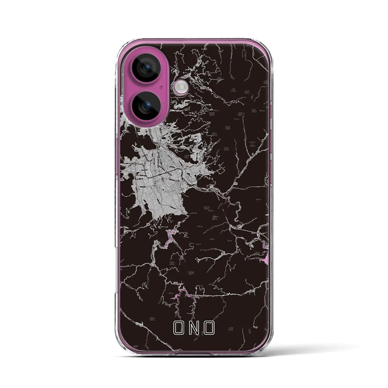 【大野(福井県)】地図柄iPhoneケース(クリアタイプ)