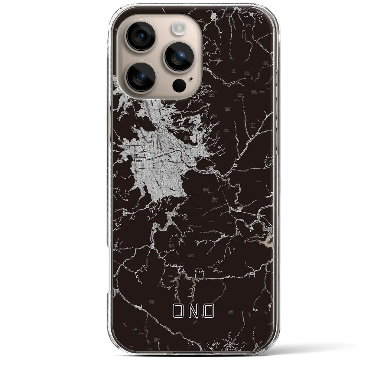 【大野(福井県)】地図柄iPhoneケース(クリアタイプ)