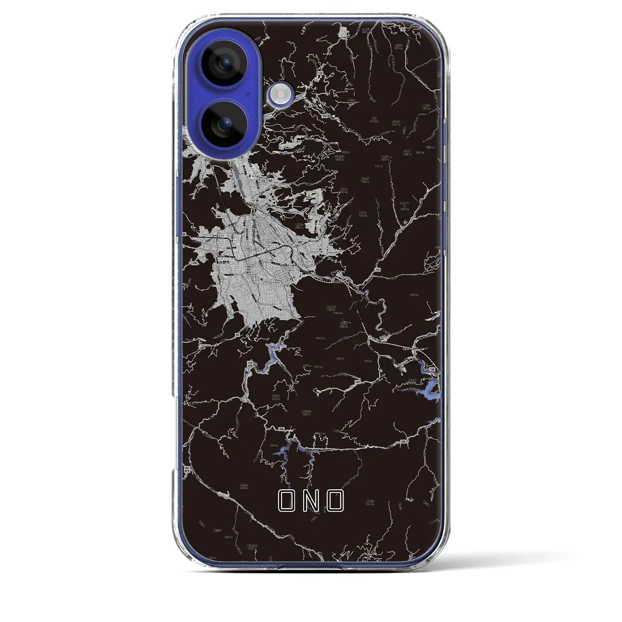 【大野(福井県)】地図柄iPhoneケース(クリアタイプ)