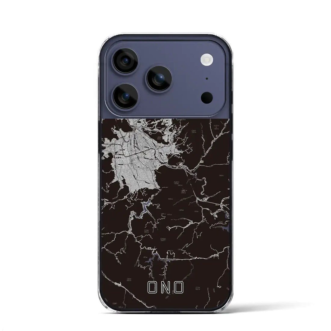 【大野(福井県)】地図柄iPhoneケース(クリアタイプ)