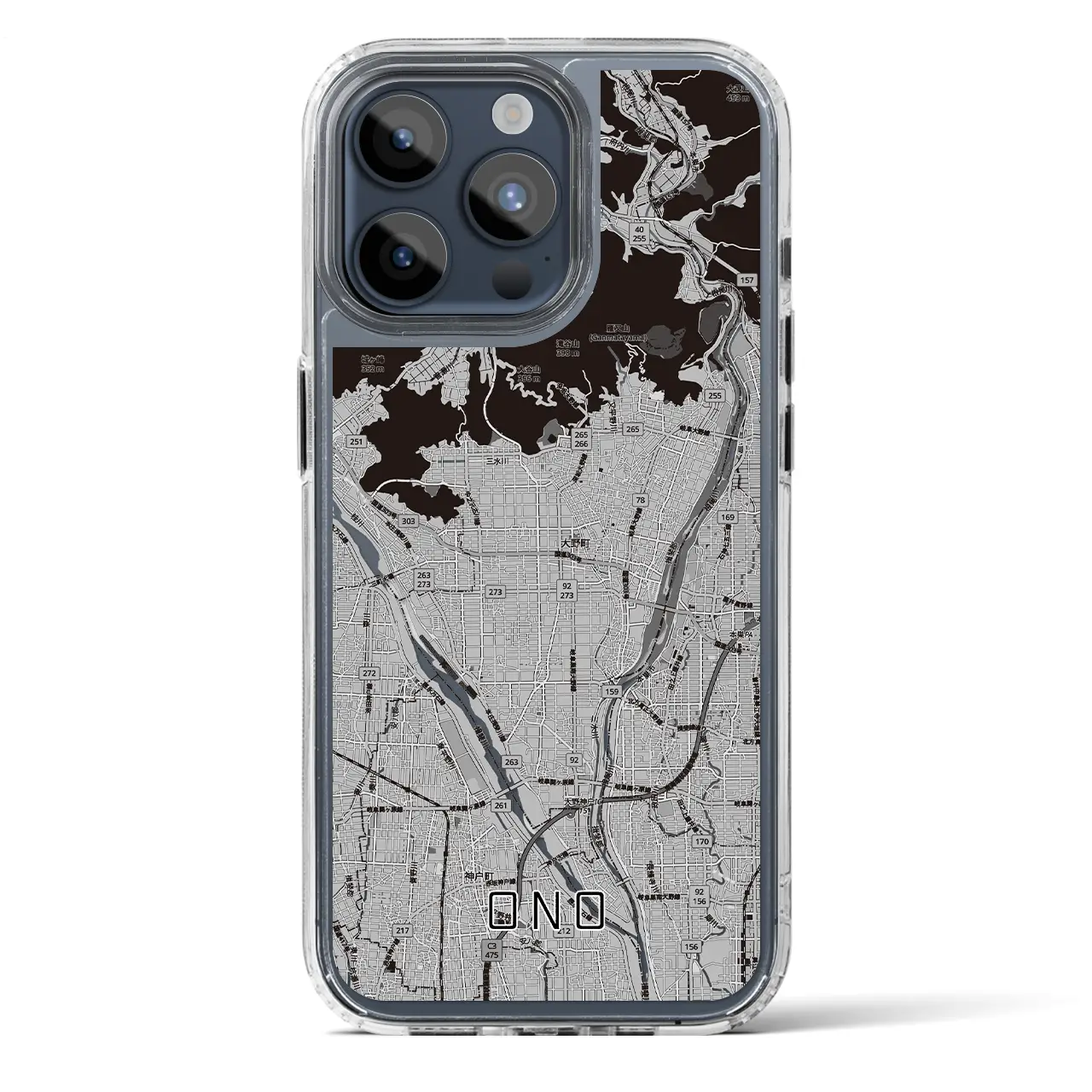 【大野(岐阜県)】地図柄iPhoneケース(MagSafeタイプ)
