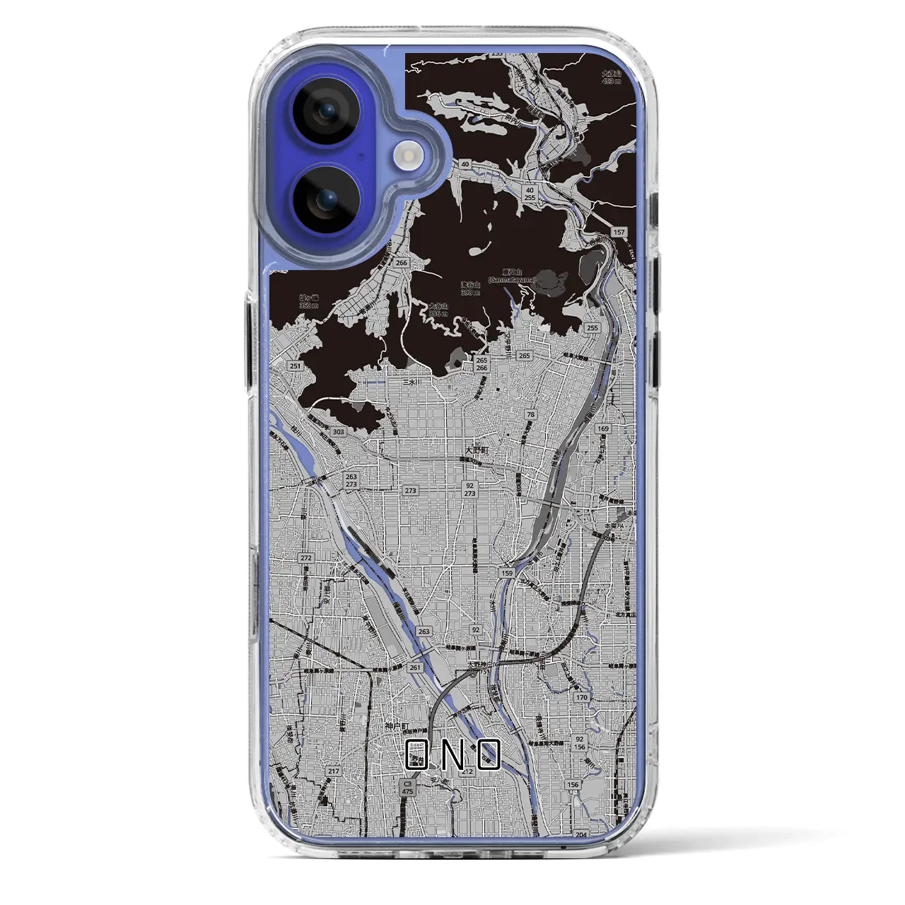 【大野(岐阜県)】地図柄iPhoneケース(MagSafeタイプ)