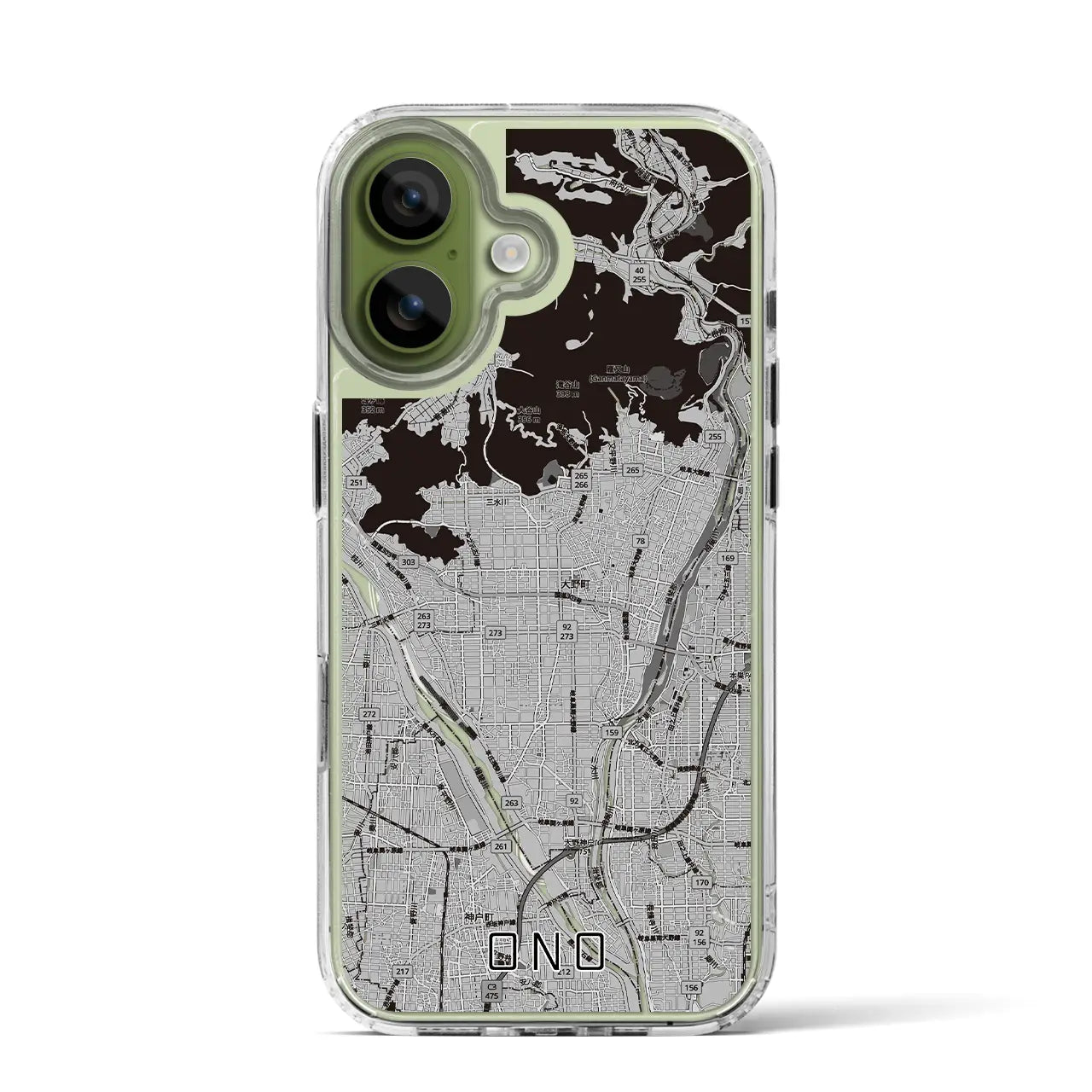【大野(岐阜県)】地図柄iPhoneケース(MagSafeタイプ)