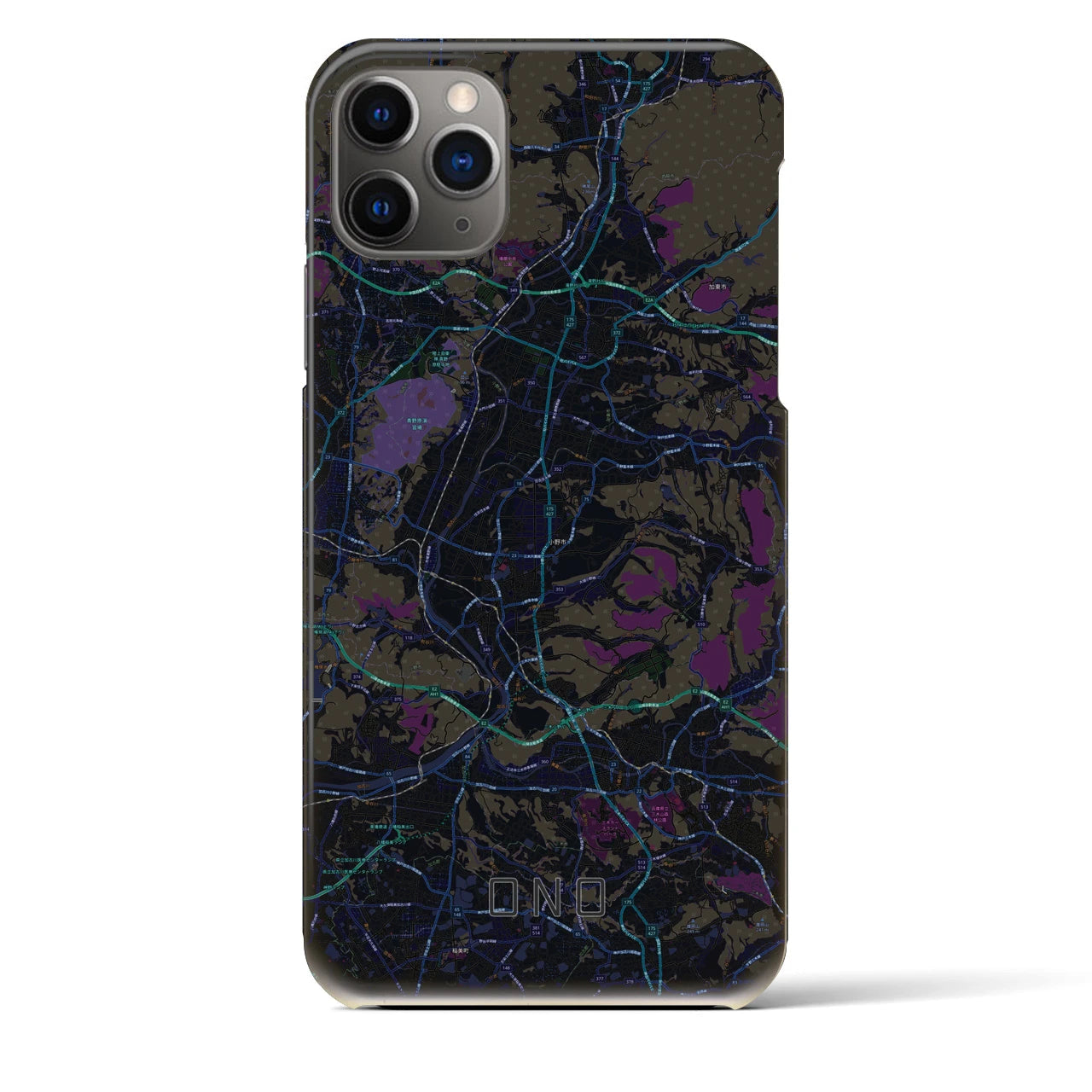 【小野(兵庫県)】地図柄iPhoneケース(バックカバータイプ)