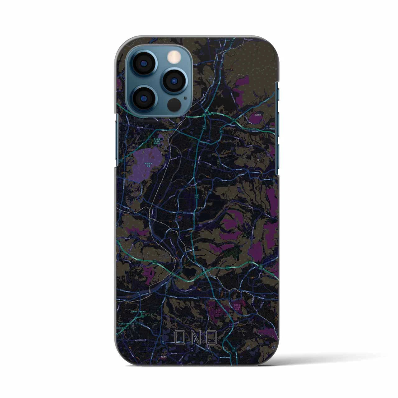 【小野(兵庫県)】地図柄iPhoneケース(バックカバータイプ)