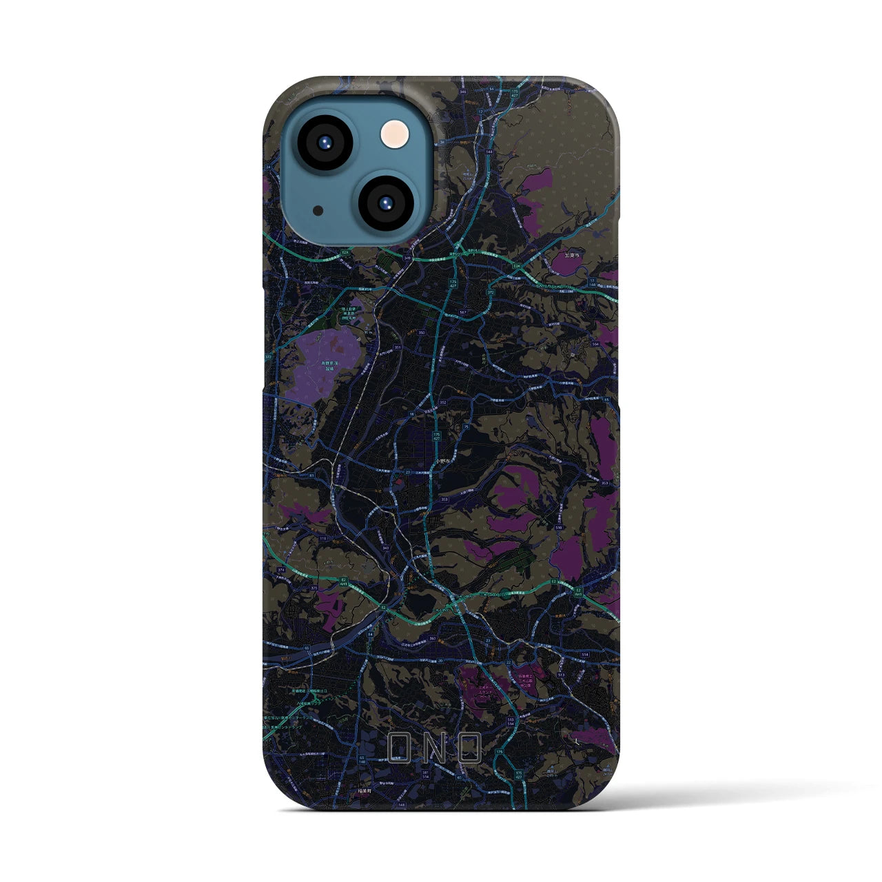 【小野(兵庫県)】地図柄iPhoneケース(バックカバータイプ)