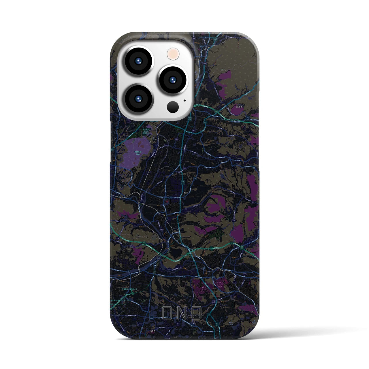 【小野(兵庫県)】地図柄iPhoneケース(バックカバータイプ)