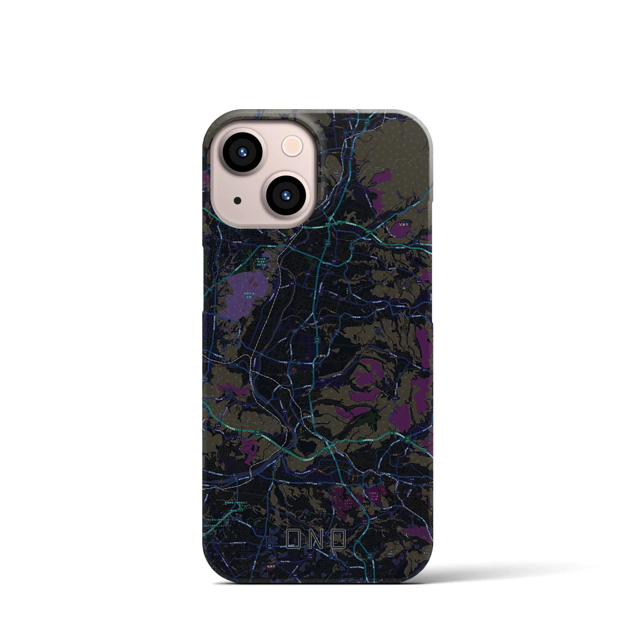 【小野(兵庫県)】地図柄iPhoneケース(バックカバータイプ)