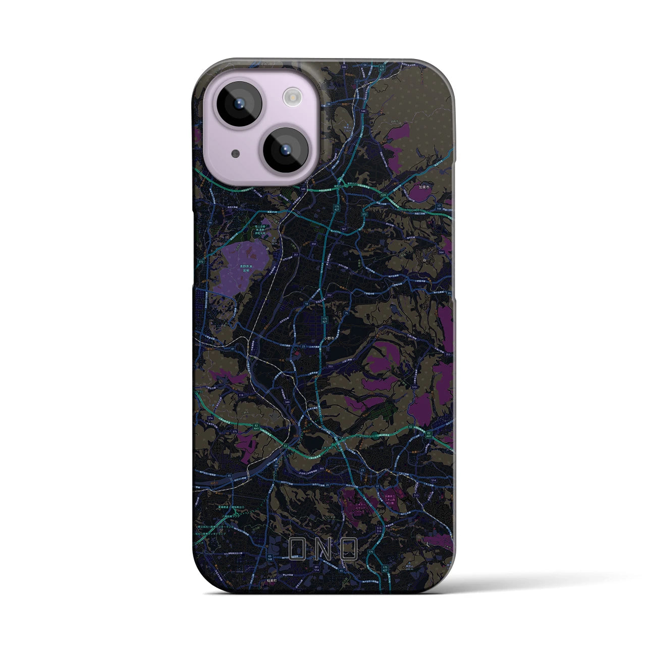 【小野(兵庫県)】地図柄iPhoneケース(バックカバータイプ)