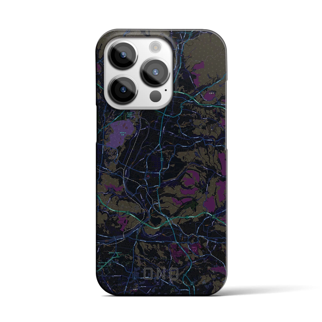 【小野(兵庫県)】地図柄iPhoneケース(バックカバータイプ)