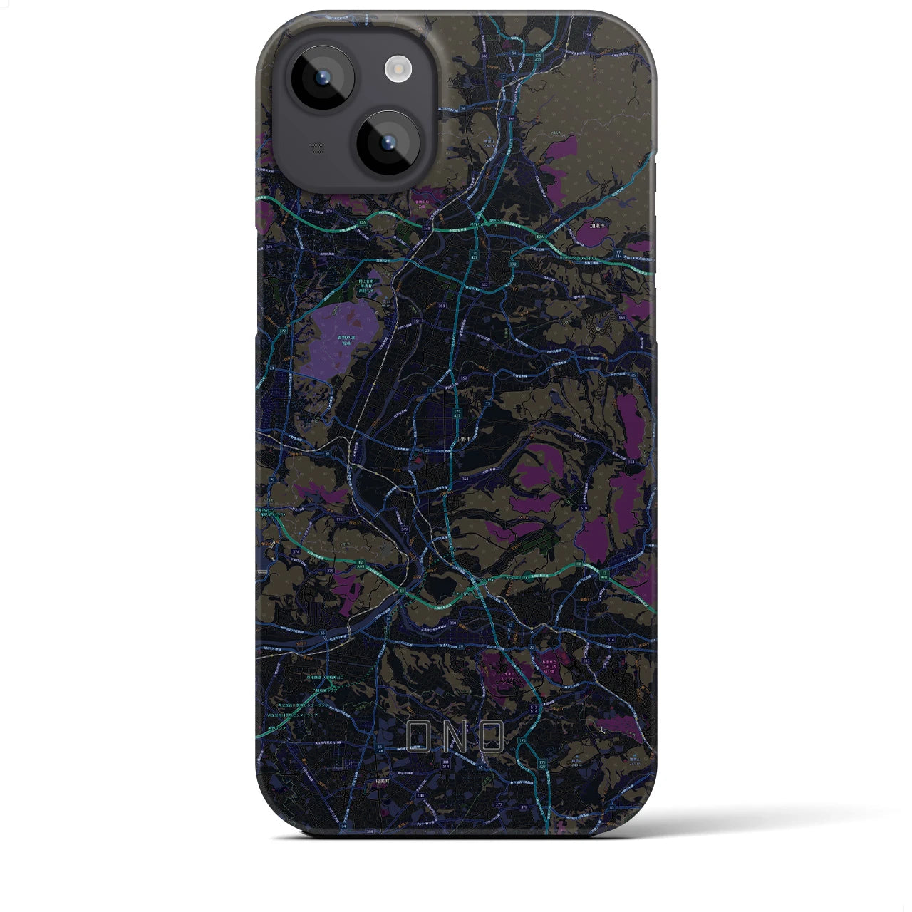 【小野(兵庫県)】地図柄iPhoneケース(バックカバータイプ)