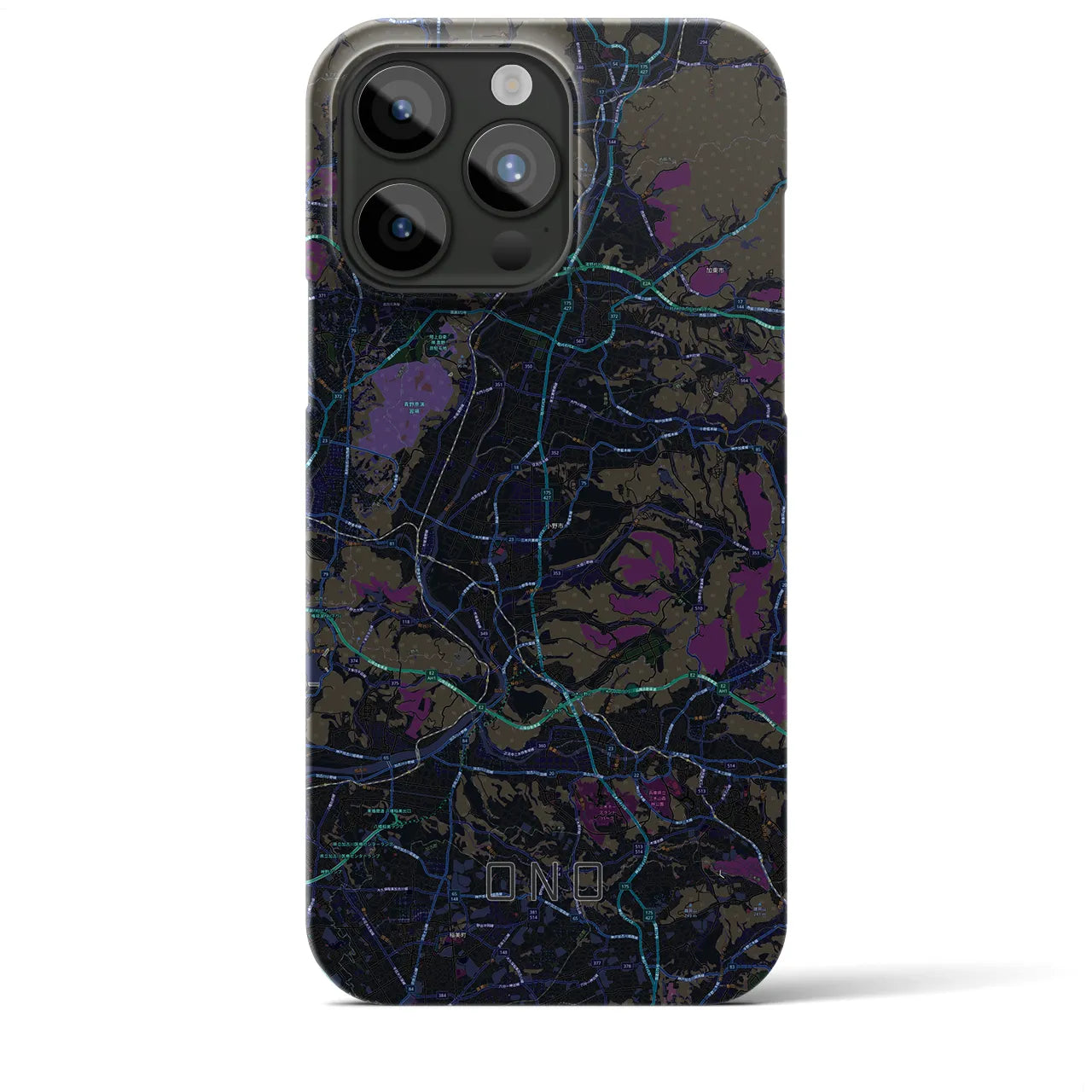 【小野(兵庫県)】地図柄iPhoneケース(バックカバータイプ)