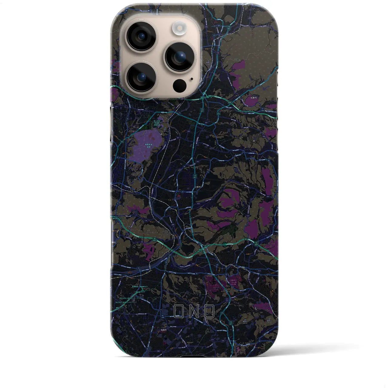 【小野(兵庫県)】地図柄iPhoneケース(バックカバータイプ)