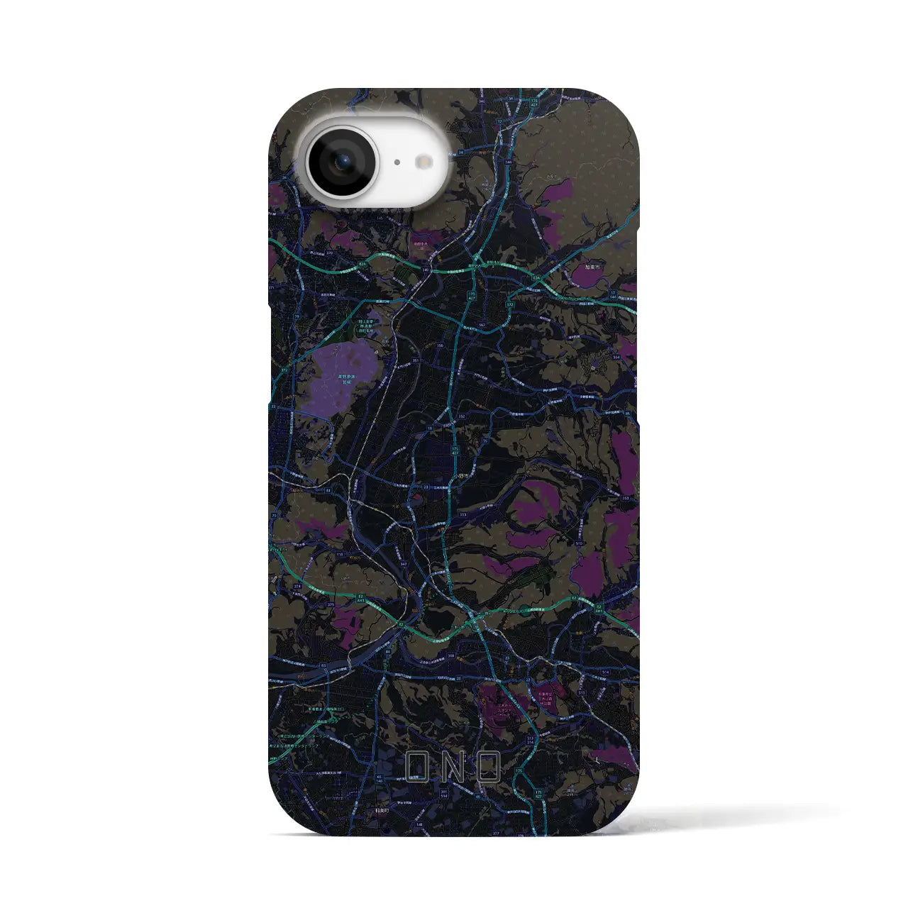 【小野(兵庫県)】地図柄iPhoneケース(バックカバータイプ)