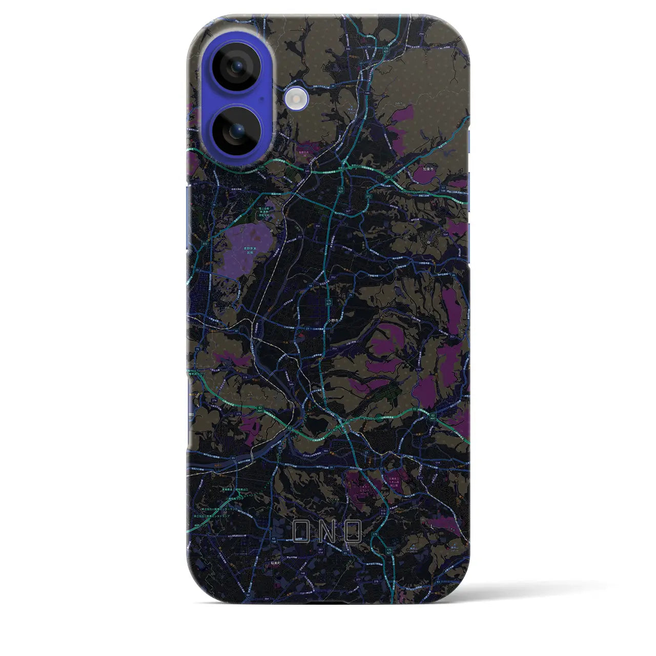 【小野(兵庫県)】地図柄iPhoneケース(バックカバータイプ)