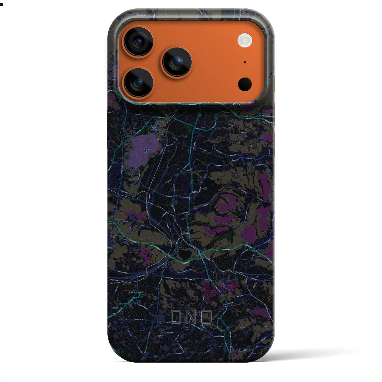 【小野(兵庫県)】地図柄iPhoneケース(バックカバータイプ)