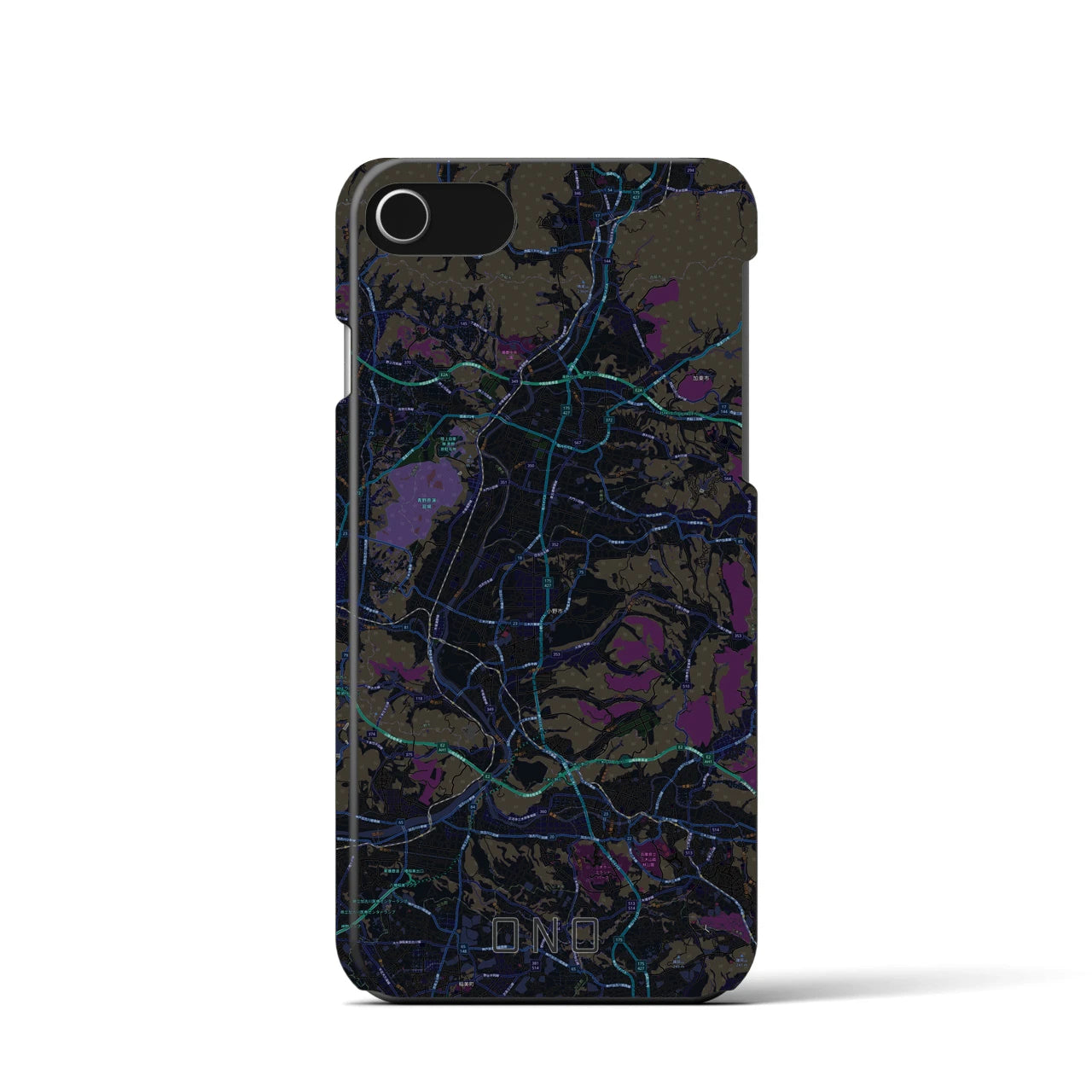 【小野(兵庫県)】地図柄iPhoneケース(バックカバータイプ)