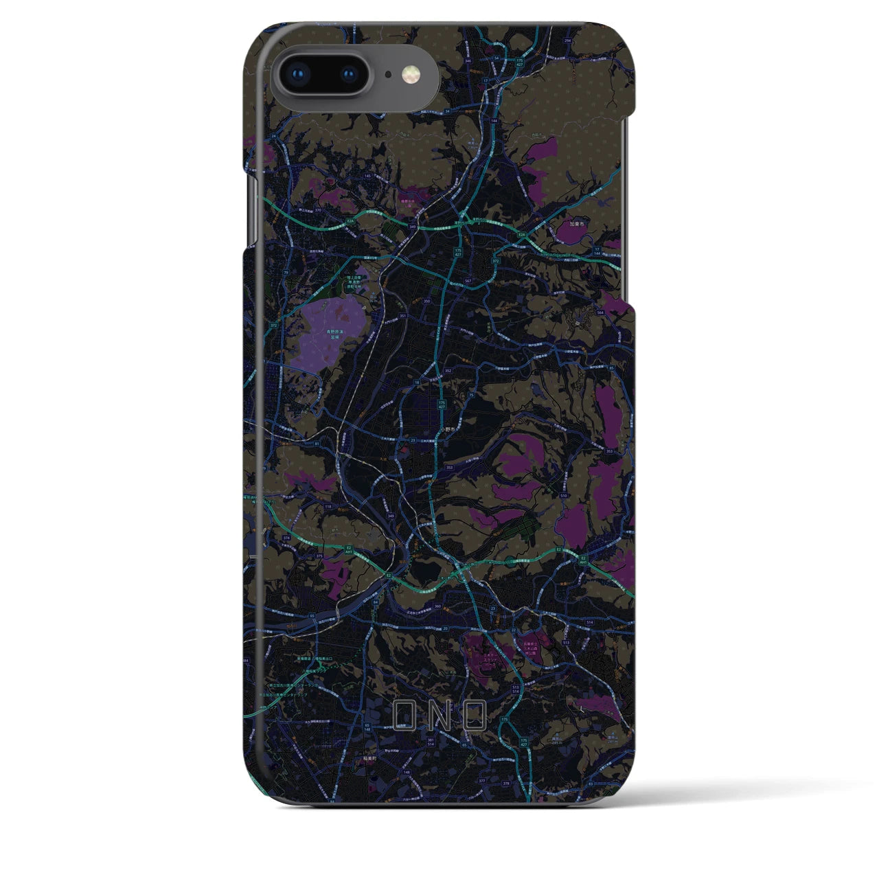 【小野(兵庫県)】地図柄iPhoneケース(バックカバータイプ)