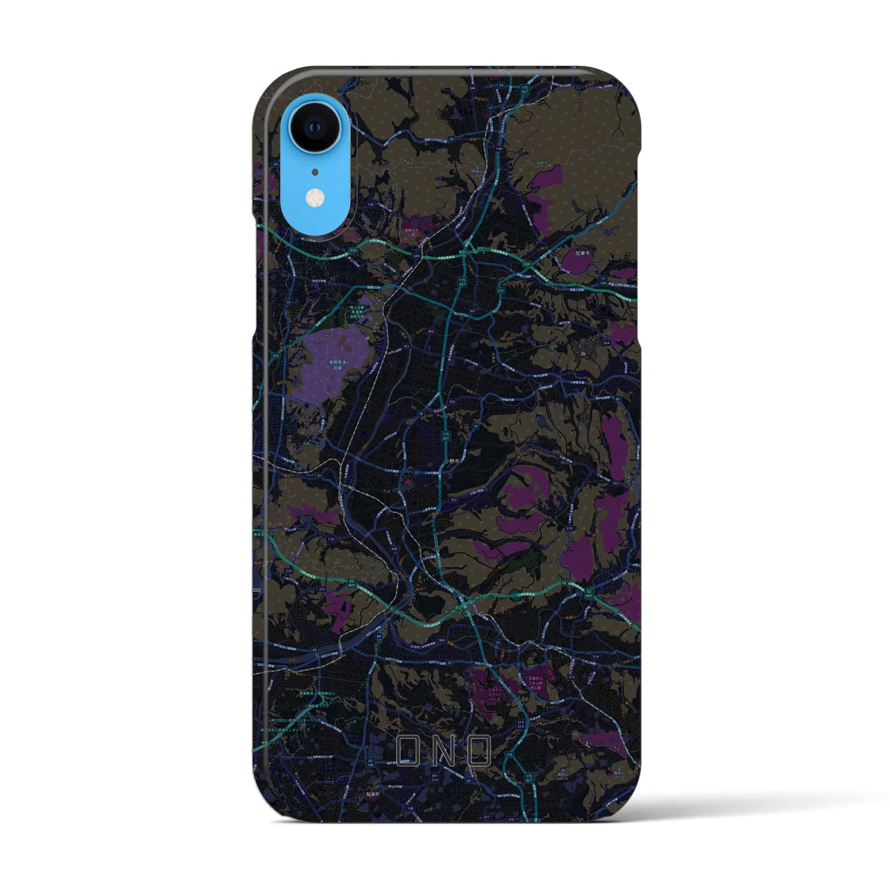【小野(兵庫県)】地図柄iPhoneケース(バックカバータイプ)