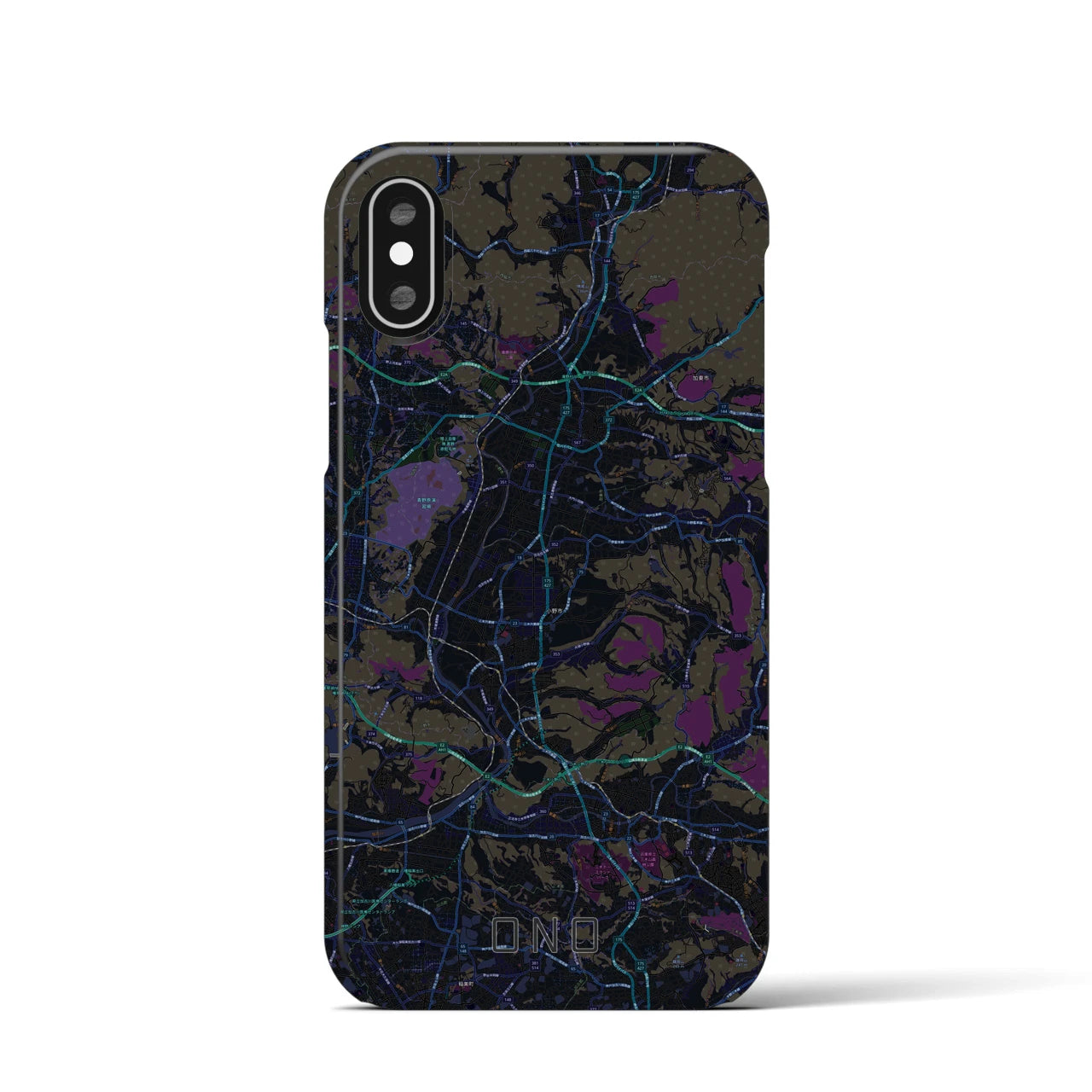 【小野(兵庫県)】地図柄iPhoneケース(バックカバータイプ)