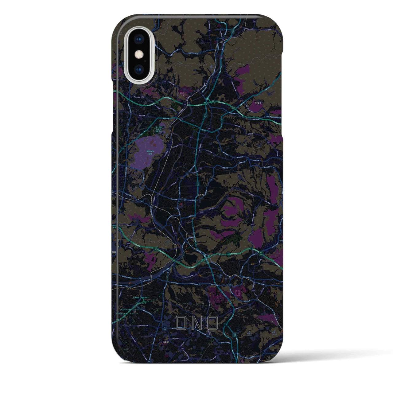 【小野(兵庫県)】地図柄iPhoneケース(バックカバータイプ)