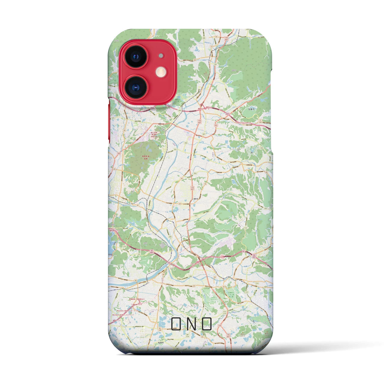 【小野(兵庫県)】地図柄iPhoneケース(バックカバータイプ)