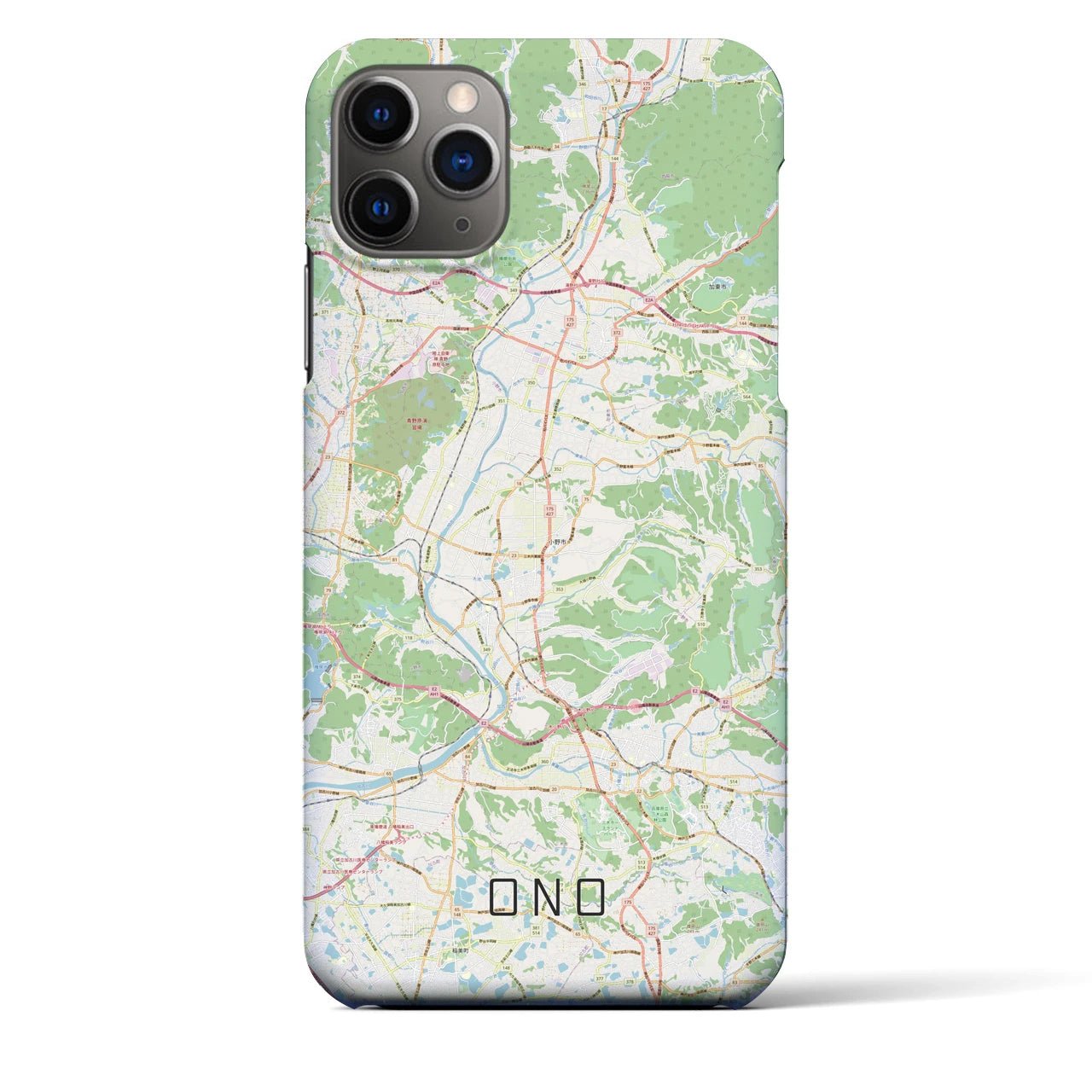 【小野(兵庫県)】地図柄iPhoneケース(バックカバータイプ)
