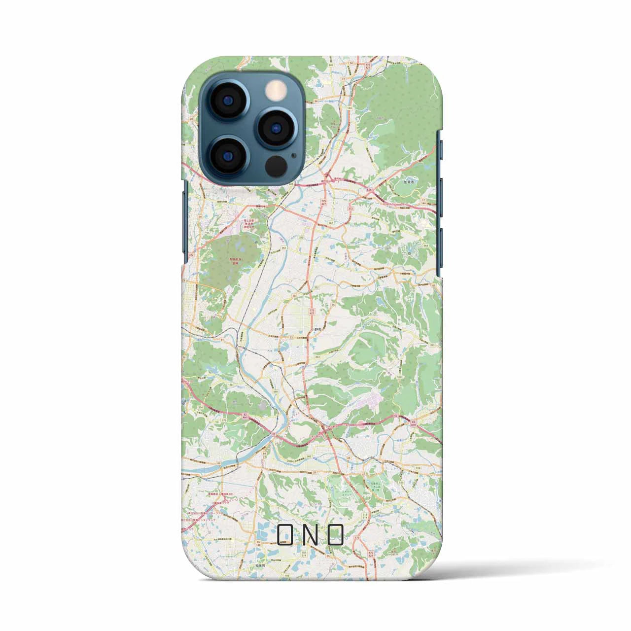 【小野(兵庫県)】地図柄iPhoneケース(バックカバータイプ)