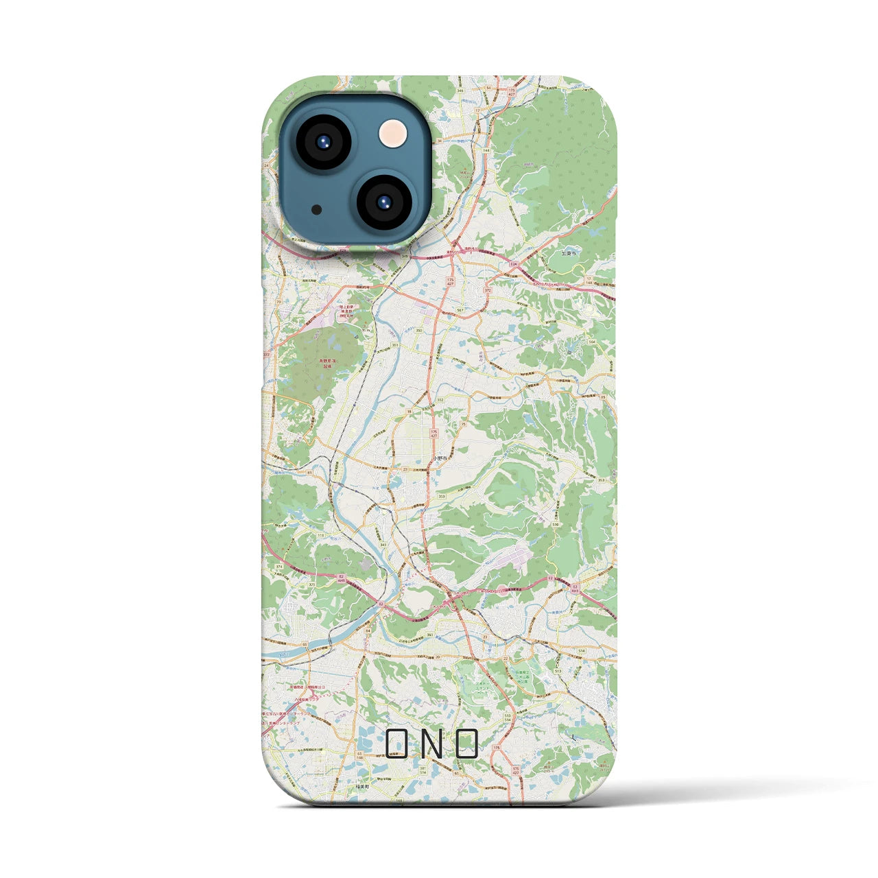 【小野(兵庫県)】地図柄iPhoneケース(バックカバータイプ)