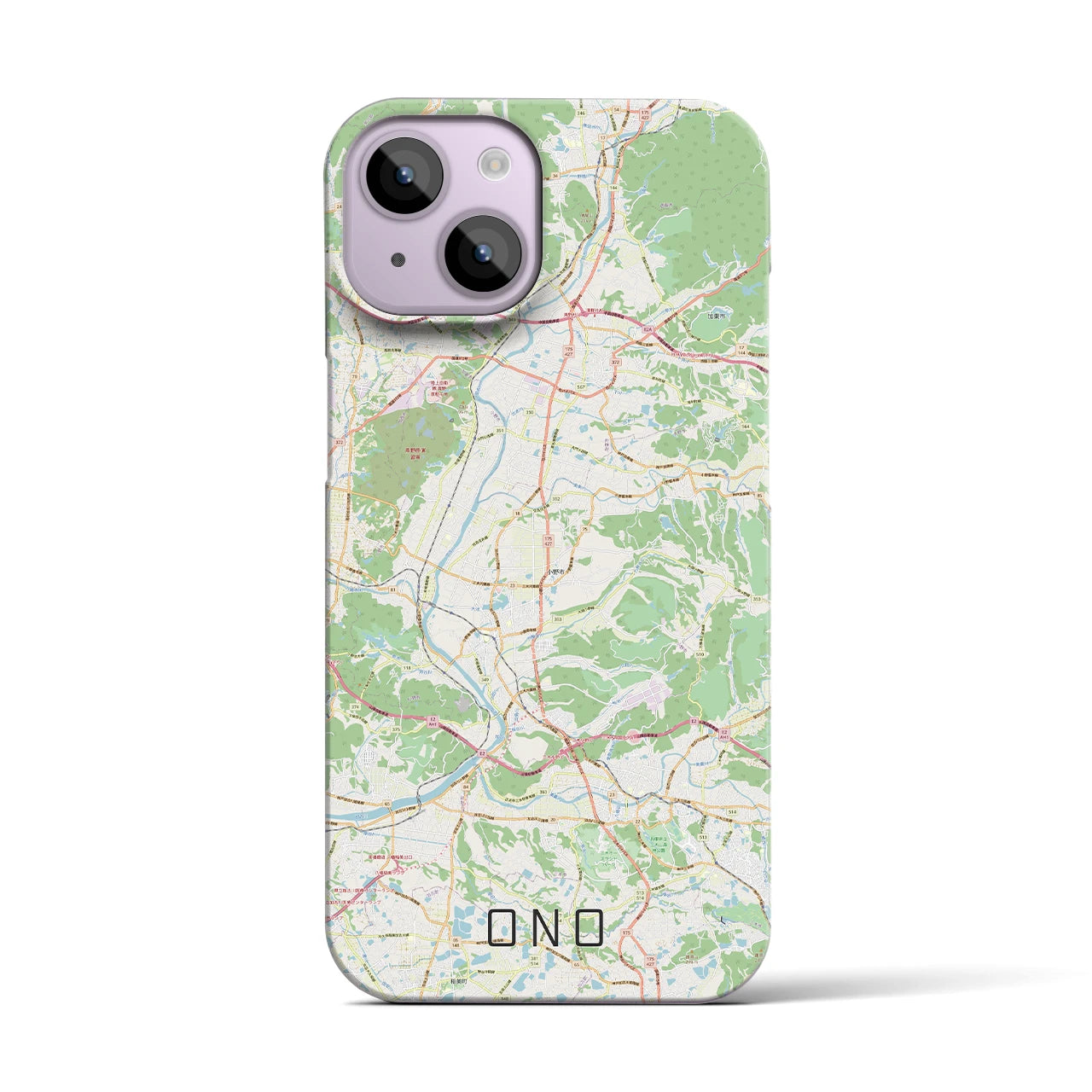 【小野(兵庫県)】地図柄iPhoneケース(バックカバータイプ)